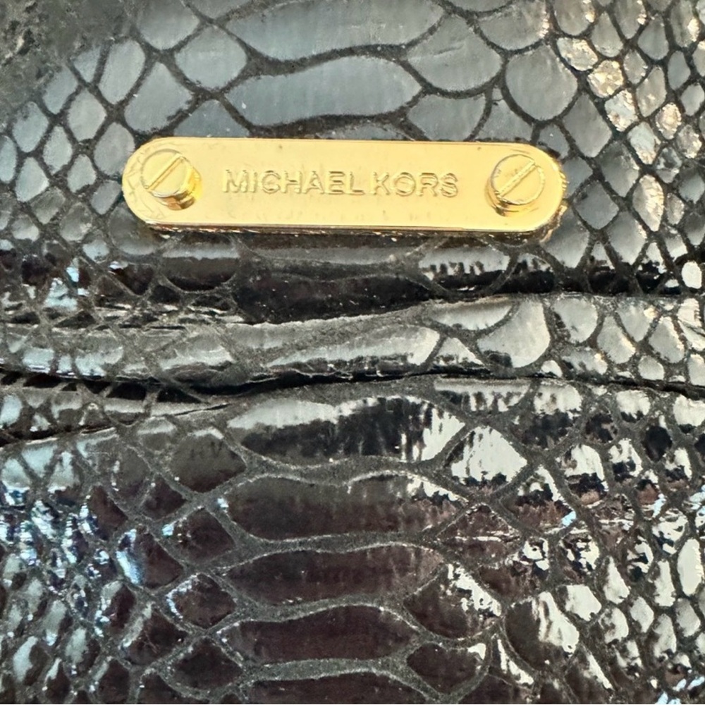 Michael Kors Black Snake Embossed
Shoulder Bag - Picture 7 of 7